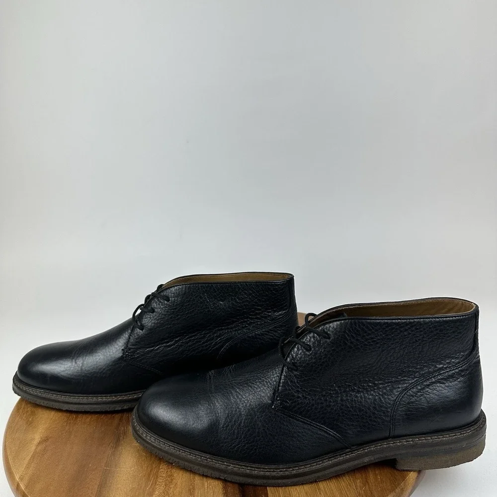 Mens Johnston & Murphy Memory Foam Black Leather Casual Chukka Boots Size 10.5 M